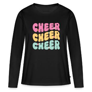 Cheerleadermädchen Cheerleading Jubel Jugend - Frauen Premium Bio Langarmshirt - Schwarz - Vorne - Julia (174cm)