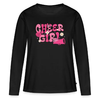 Cheerleadermädchen Cheerleading Jubel Jugend - Frauen Premium Bio Langarmshirt - Schwarz - Vorne - Julia (174cm)