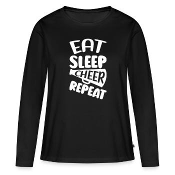Cheerleadermädchen Cheerleading Jubel Jugend - Frauen Premium Bio Langarmshirt - Schwarz - Vorne - Julia (174cm)