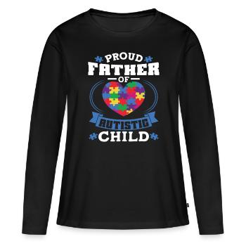 Soutien à la sensibilisation à l’autisme - T-shirt manches longues Premium bio Femme - noir - Devant - Julia (174cm)