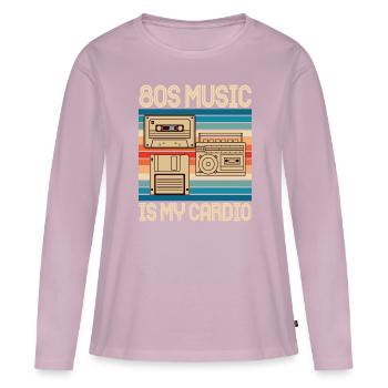 Fille garçon enfants 70 s 80 s 90 s Disco Costume tenue - T-shirt manches longues Premium bio Femme - rose poudré - Devant - Julia (174cm)