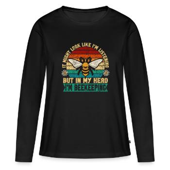 Honey Bee Webeke Hive Beekeeper Honeycomb - Women's Premium Organic Long Sleeve Shirt - black - Front - Julia (174cm)