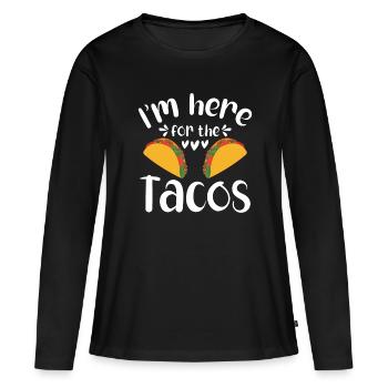 Taco drôle Fiesta mexicaine Cinco De Mayo - T-shirt manches longues Premium bio Femme - noir - Devant - Julia (174cm)