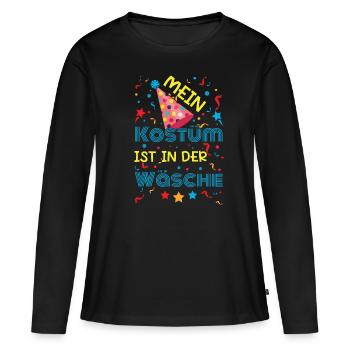 Mein Kostüm Ist In Der Wäsche Karneval - Frauen Premium Bio Langarmshirt - Schwarz - Vorne - Julia (174cm)