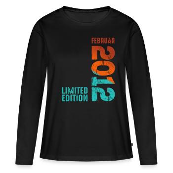 Limited Edition February 2012 Legendary Since - Women's Premium Organic Long Sleeve Shirt - black - Front - Julia (174cm)