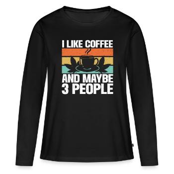 Weed Coffee Cannabis Stoner Caffeine Ganja - Women's Premium Organic Long Sleeve Shirt - black - Front - Julia (174cm)