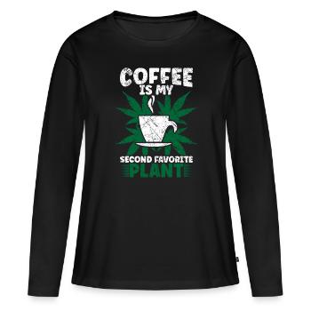 Weed Coffee Cannabis Stoner Caffeine Ganja - Women's Premium Organic Long Sleeve Shirt - black - Front - Julia (174cm)