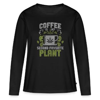 Weed Coffee Cannabis Stoner Caffeine Ganja - Women's Premium Organic Long Sleeve Shirt - black - Front - Julia (174cm)