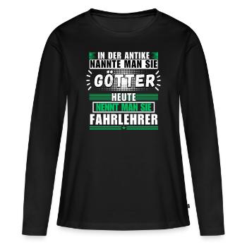 Les dieux dans l’Antiquité. Le moniteur d’auto-école d’aujourd’hui - T-shirt manches longues Premium bio Femme - noir - Devant - Julia (174cm)