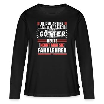 Les dieux dans l’Antiquité. Le moniteur d’auto-école d’aujourd’hui - T-shirt manches longues Premium bio Femme - noir - Devant - Julia (174cm)