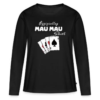 Mau Mau Offizielles Shirt - Frauen Premium Bio Langarmshirt - Schwarz - Vorne - Julia (174cm)