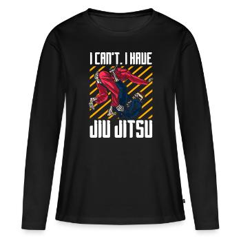 Jiu Jitsu Brésilien BJJ MMA Grappling - T-shirt manches longues Premium bio Femme - noir - Devant - Julia (174cm)