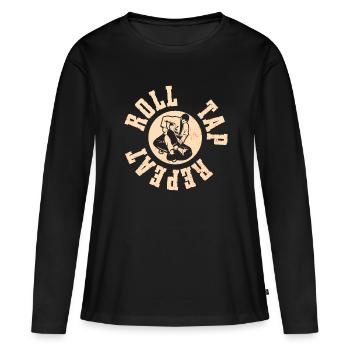 Jiu Jitsu Brésilien BJJ MMA Grappling - T-shirt manches longues Premium bio Femme - noir - Devant - Julia (174cm)