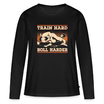 Jiu Jitsu Brésilien BJJ MMA Grappling - T-shirt manches longues Premium bio Femme - noir - Devant - Julia (174cm)