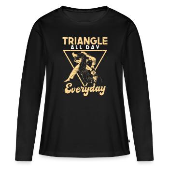 Jiu Jitsu Brésilien BJJ MMA Grappling - T-shirt manches longues Premium bio Femme - noir - Devant - Julia (174cm)