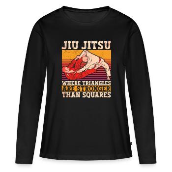 Jiu Jitsu Brésilien BJJ MMA Grappling - T-shirt manches longues Premium bio Femme - noir - Devant - Julia (174cm)