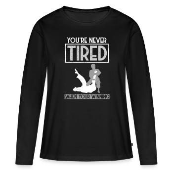 Jiu Jitsu Brésilien BJJ MMA Grappling - T-shirt manches longues Premium bio Femme - noir - Devant - Julia (174cm)