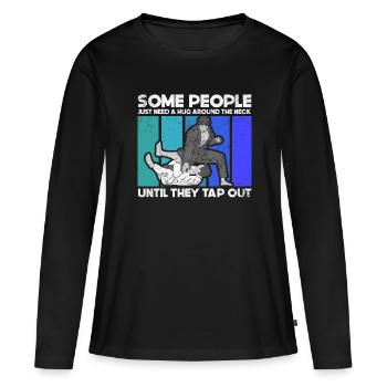 Jiu Jitsu Brésilien BJJ MMA Grappling - T-shirt manches longues Premium bio Femme - noir - Devant - Julia (174cm)