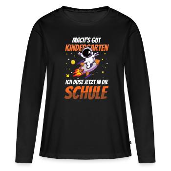 Take care of the kindergarten I'm now jetting into the - Women's Premium Organic Long Sleeve Shirt - black - Front - Julia (174cm)
