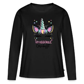 Elementary School Managed Unicorn Magic School - Women's Premium Organic Long Sleeve Shirt - black - Front - Julia (174cm)