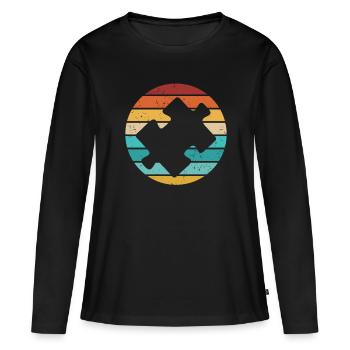 Puzzle Pièce Puzzle Amateur de Puzzle - T-shirt manches longues Premium bio Femme - noir - Devant - Julia (174cm)