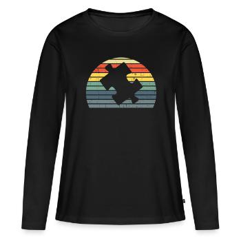 Puzzle Pièce Puzzle Amateur de Puzzle - T-shirt manches longues Premium bio Femme - noir - Devant - Julia (174cm)