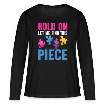 Puzzle Pièce Puzzle Amateur de Puzzle - T-shirt manches longues Premium bio Femme - noir - Devant - Julia (174cm)