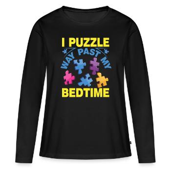 Puzzle Pièce Puzzle Amateur de Puzzle - T-shirt manches longues Premium bio Femme - noir - Devant - Julia (174cm)