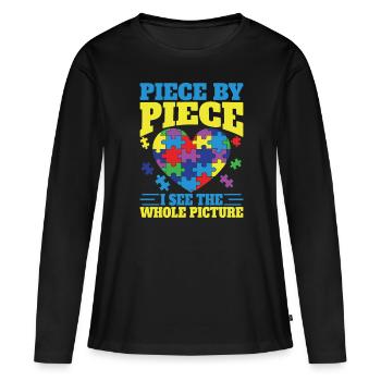 Puzzle Pièce Puzzle Amateur de Puzzle - T-shirt manches longues Premium bio Femme - noir - Devant - Julia (174cm)