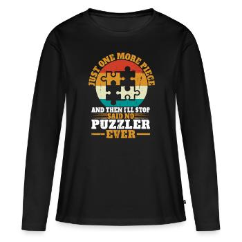 Puzzle Pièce Puzzle Amateur de Puzzle - T-shirt manches longues Premium bio Femme - noir - Devant - Julia (174cm)
