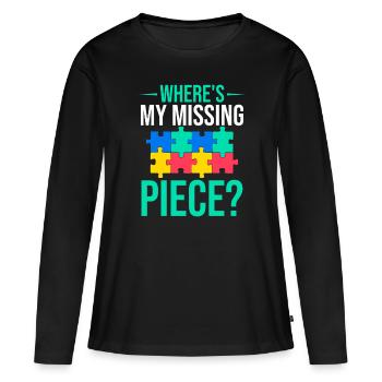 Puzzle Pièce Puzzle Amateur de Puzzle - T-shirt manches longues Premium bio Femme - noir - Devant - Julia (174cm)