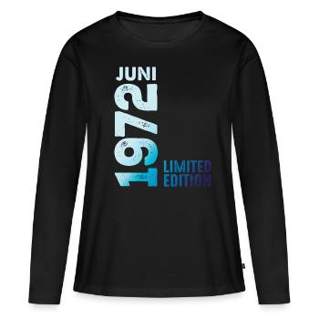Limited Edition Juli 1972 Legendär Seit Juli 1972 - Frauen Premium Bio Langarmshirt - Schwarz - Vorne - Julia (174cm)