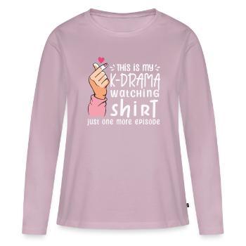 Drame coréen Merch K-Drama Lover Fan - T-shirt manches longues Premium bio Femme - rose poudré - Devant - Julia (174cm)