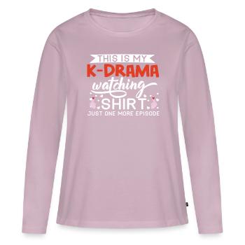 Fan d’amant de K-Drama Korean Drama Merch - T-shirt manches longues Premium bio Femme - rose poudré - Devant - Julia (174cm)