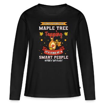 Maple Tree Tapping Maple Tree Maple Leaf - Women's Premium Organic Long Sleeve Shirt - black - Front - Julia (174cm)