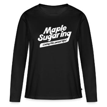 Maple Sugaring Maple Tapping - Women's Premium Organic Long Sleeve Shirt - black - Front - Julia (174cm)