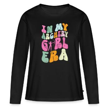 Bogenschießen Bowhunter Shooting Girls Pfeiljagd - Frauen Premium Bio Langarmshirt - Schwarz - Vorne - Julia (174cm)