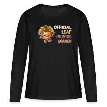 Offizieller Leaf Peeper Squad Leaf Peeping - Frauen Premium Bio Langarmshirt - Schwarz - Vorne - Julia (174cm)