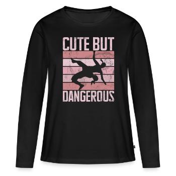Lutteuse Fille Grappling Lutteuse Femmes - T-shirt manches longues Premium bio Femme - noir - Devant - Julia (174cm)