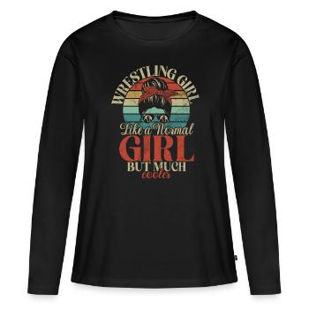 Lutteuse Fille Grappling Lutteuse Femmes - T-shirt manches longues Premium bio Femme - noir - Devant - Julia (174cm)