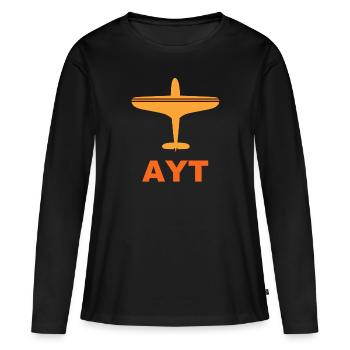 Aéroport - Antalya Turquie - Turquie - AYT - T-shirt manches longues Premium bio Femme - noir - Devant - Julia (174cm)