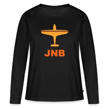 Flughafen Johannesburg - JNB - Südafrika - Frauen Premium Bio Langarmshirt - Schwarz - Vorne - Julia (174cm)