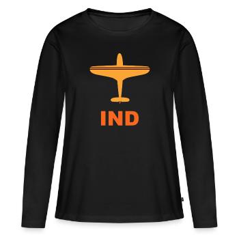 Aéroport d’Indianapolis - Spotter - Spotting - États-Unis - T-shirt manches longues Premium bio Femme - noir - Devant - Julia (174cm)