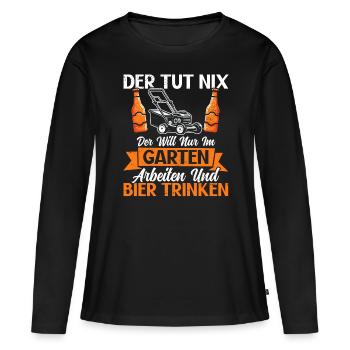 Biergarten Jardinage Jardinage Jardinier Jardinier - T-shirt manches longues Premium bio Femme - noir - Devant - Julia (174cm)