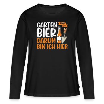 Biergarten Jardinage Jardinage Jardinier Jardinier - T-shirt manches longues Premium bio Femme - noir - Devant - Julia (174cm)