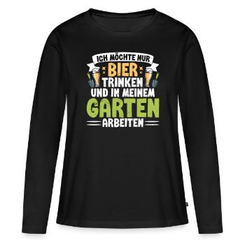 Biergarten Jardinage Jardinage Jardinier Jardinier - T-shirt manches longues Premium bio Femme - noir - Devant - Julia (174cm)