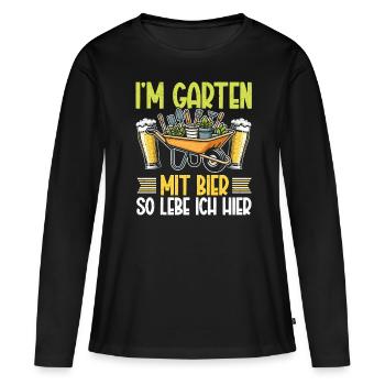 Biergarten Jardinage Jardinage Jardinier Jardinier - T-shirt manches longues Premium bio Femme - noir - Devant - Julia (174cm)