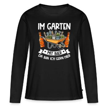 Biergarten Jardinage Jardinage Jardinier Jardinier - T-shirt manches longues Premium bio Femme - noir - Devant - Julia (174cm)