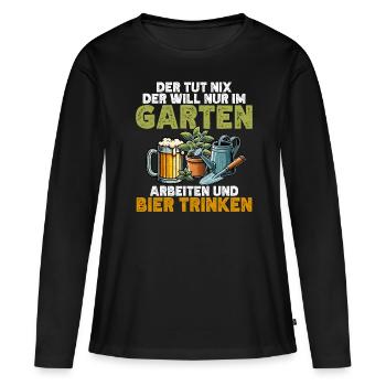 Biergarten Jardinage Jardinage Jardinier Jardinier - T-shirt manches longues Premium bio Femme - noir - Devant - Julia (174cm)