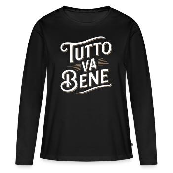 Tutto va bene - T-shirt manches longues Premium bio Femme - noir - Devant - Julia (174cm)